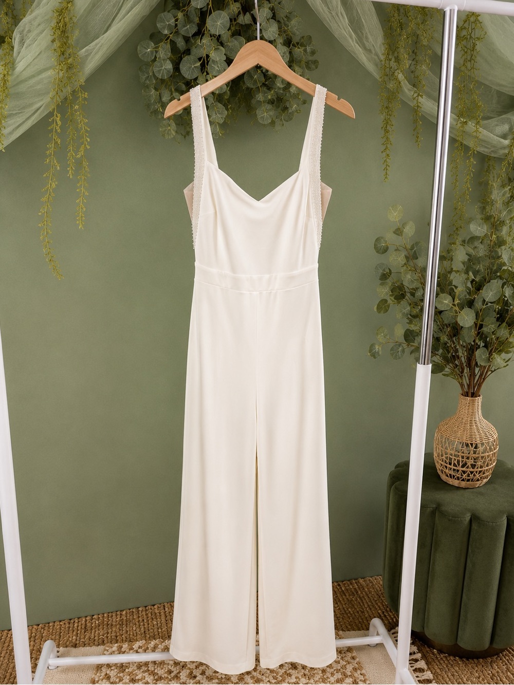 Lulus Ivory Wide-Leg V-Neck Jumpsuit - Bridal Collection